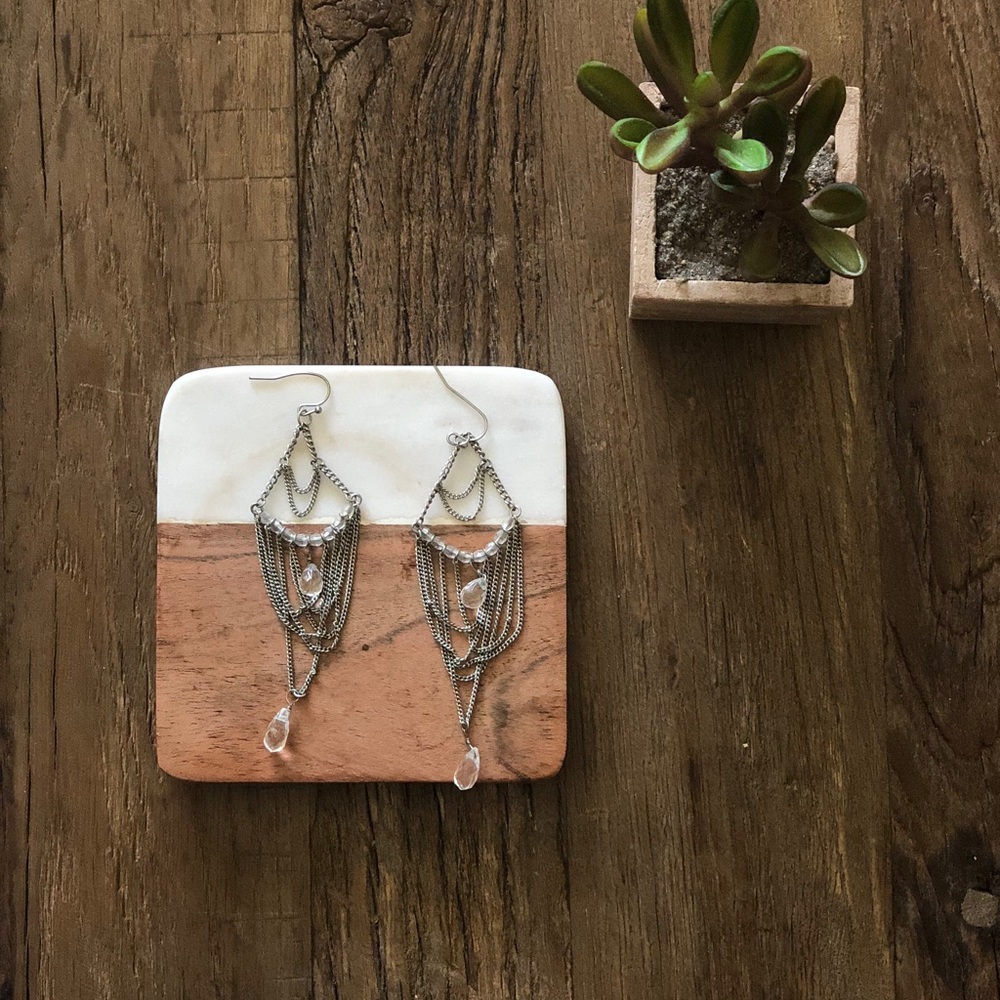 Silver chandelier earrings